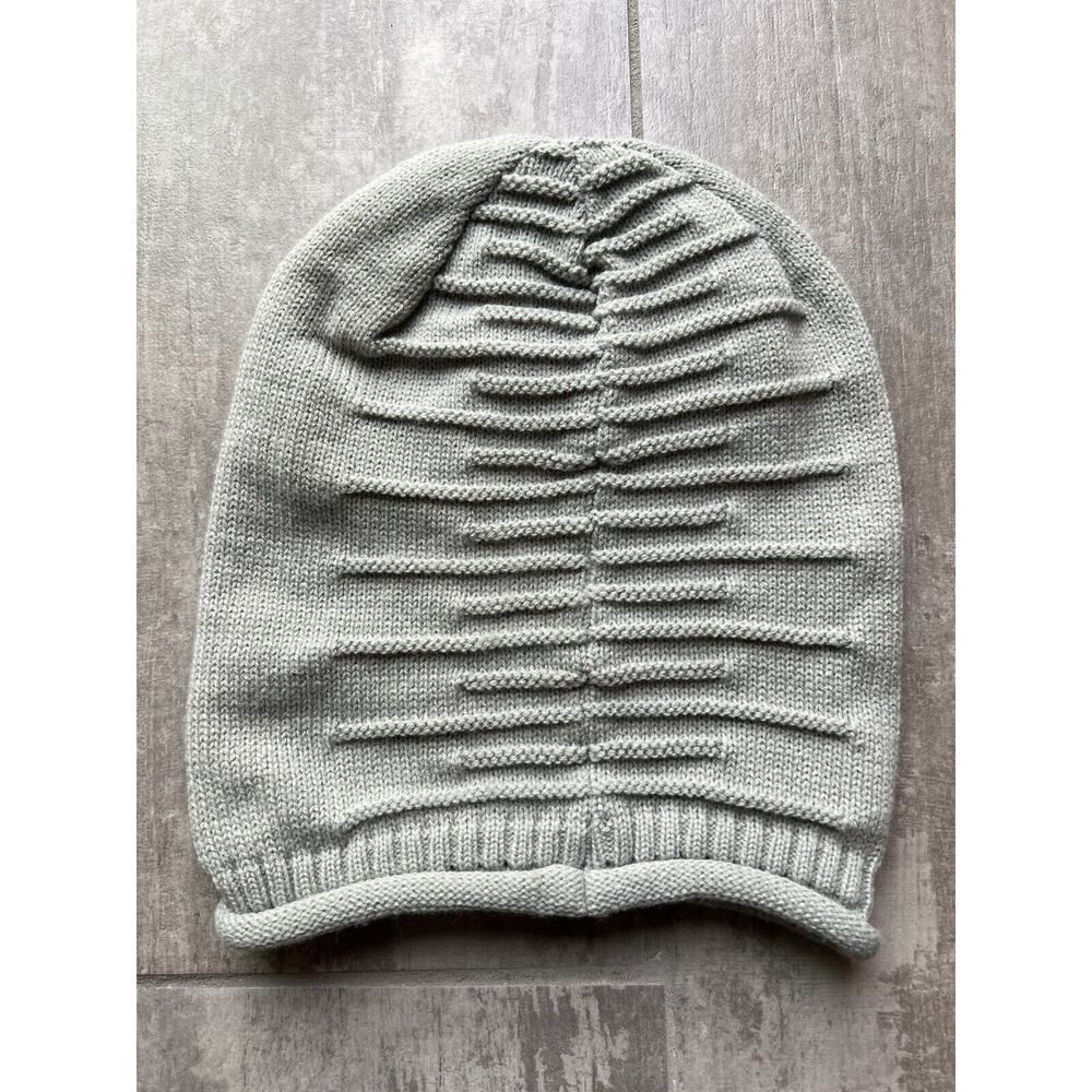 Los Angeles Boutique Gray Slouchy Knit Beanie Hat Winter Cap Designer Fashion - Picture 3 of 5